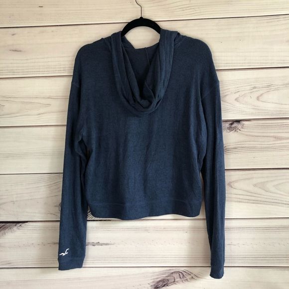 Hollister Blue Drawstring Pullover Hoodie - Picture 3 of 3